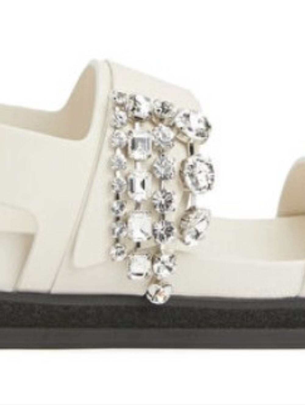 Jimmy Choo White Jeweled Double-Strap Sandals - Picture 7 of 8